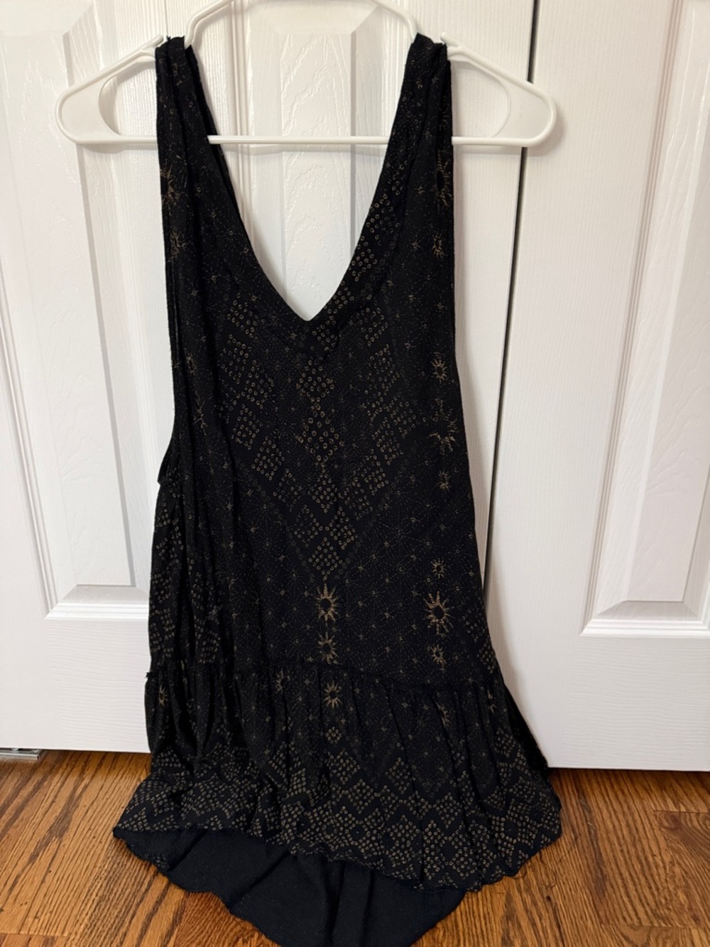 Free People Black Gold Starprint Slip Dress